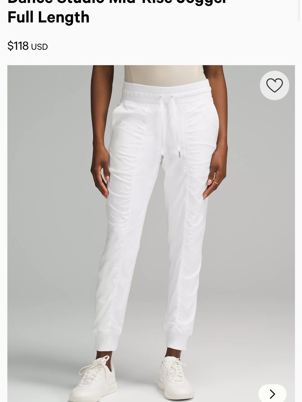 lululemon athletica White Mid-Rise Joggers